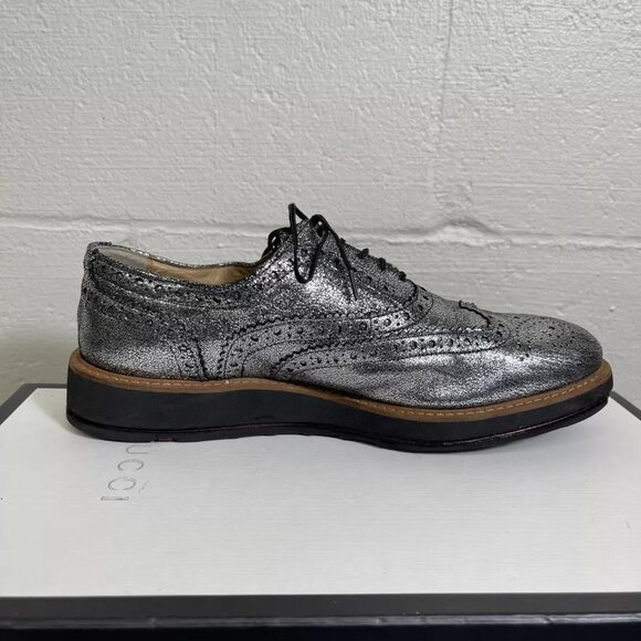 LLOYD METALLIC SILVER DRESS LOAFERS WOMEN'S SIZE 8.5 - Picture 2 of 9